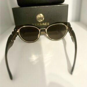 New Versace Black and Gold Sunglasses